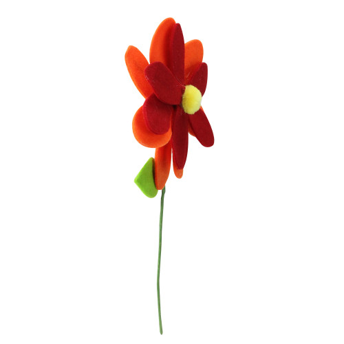 16�� Red and Orange Rounded Flower Christmas Spray