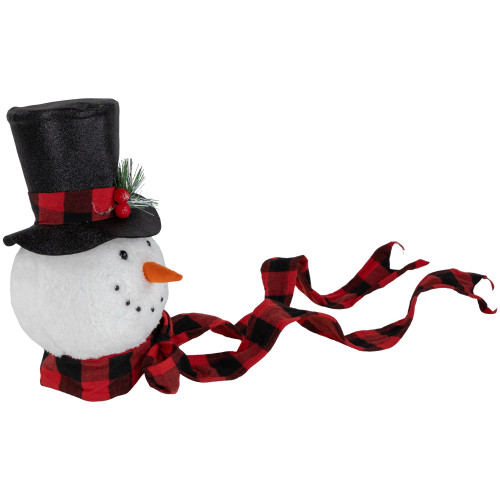Plush Snowman in Top Hat Christmas Tree Topper -12" - Unlit