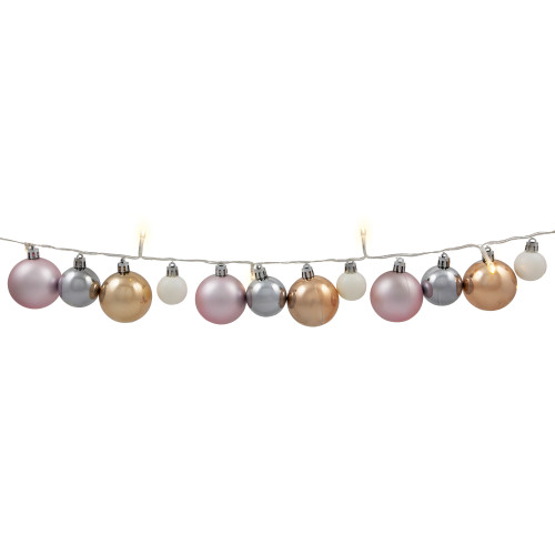 Ornament String Christmas Lights - Warm White LED - 3' Clear Wire - 10ct - Pink
