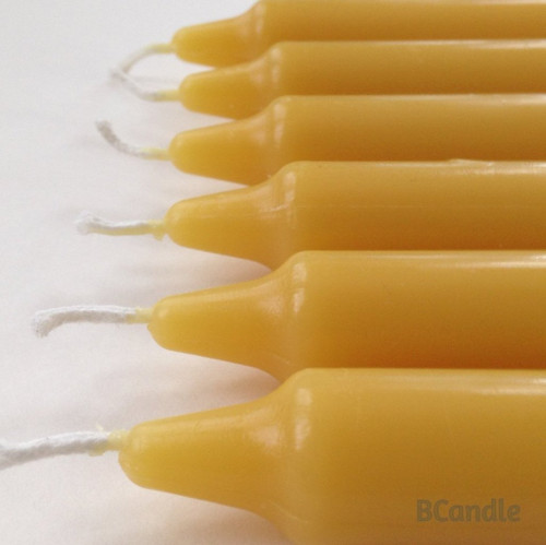100% Pure Beeswax Candles (Set of 6) Organic Hand Made - 8" Tall, 3/4" Diameter; Tapers