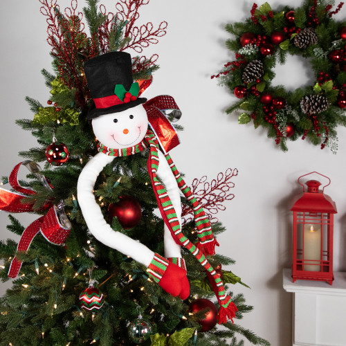 Plush Snowman Hugging Christmas Tree Topper - 45" - Unlit