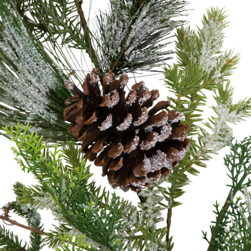 Frosted Mixed Pine and Cedar with Pinecones Artificial Christmas Garland - 5' x 10" - Unlit
