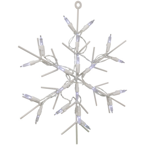 13" White LED Lighted Snowflake Christmas Window Silhouette