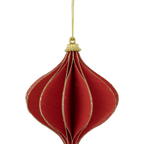 4.25" Glittered Red Onion Christmas Ornament