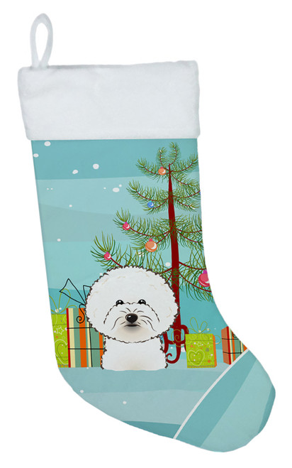 Christmas Tree and Bichon Frise Christmas Stocking BB1589CS