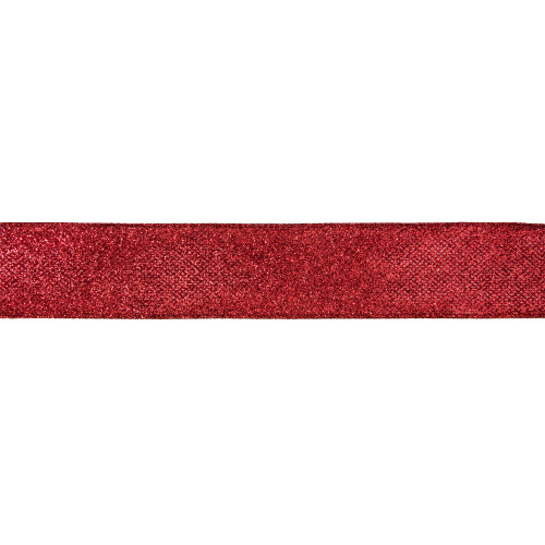 Red Glittered Christmas Wired Craft Ribbon 2.5" x 10 Yards
