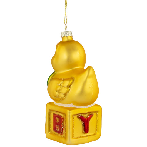 5" Ducky New Baby 2023 Glass Christmas Ornament