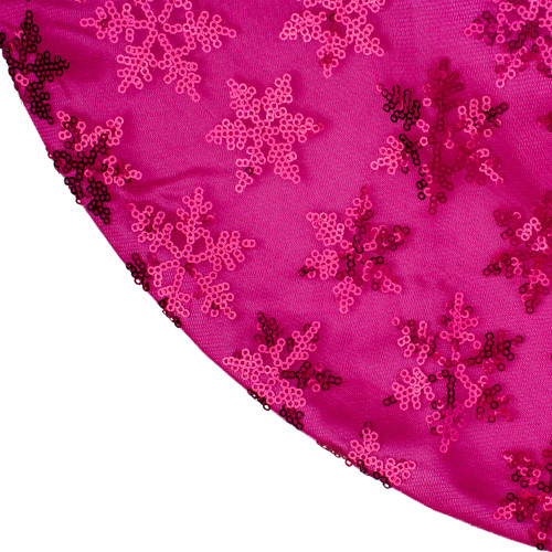 20" Pink Sequin Snowflake Mini Christmas Tree Skirt