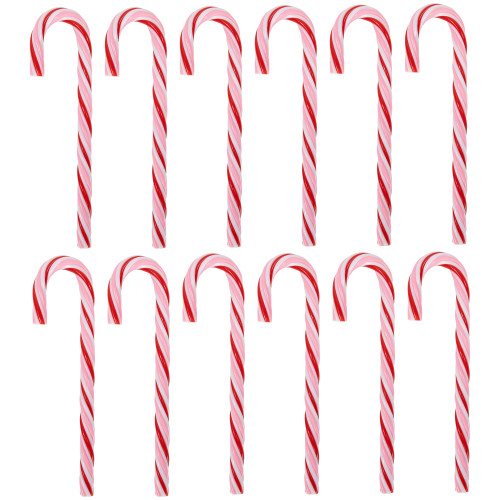 Peppermint Candy Cane Christmas Ornaments - 7" - Red and White - 12 ct