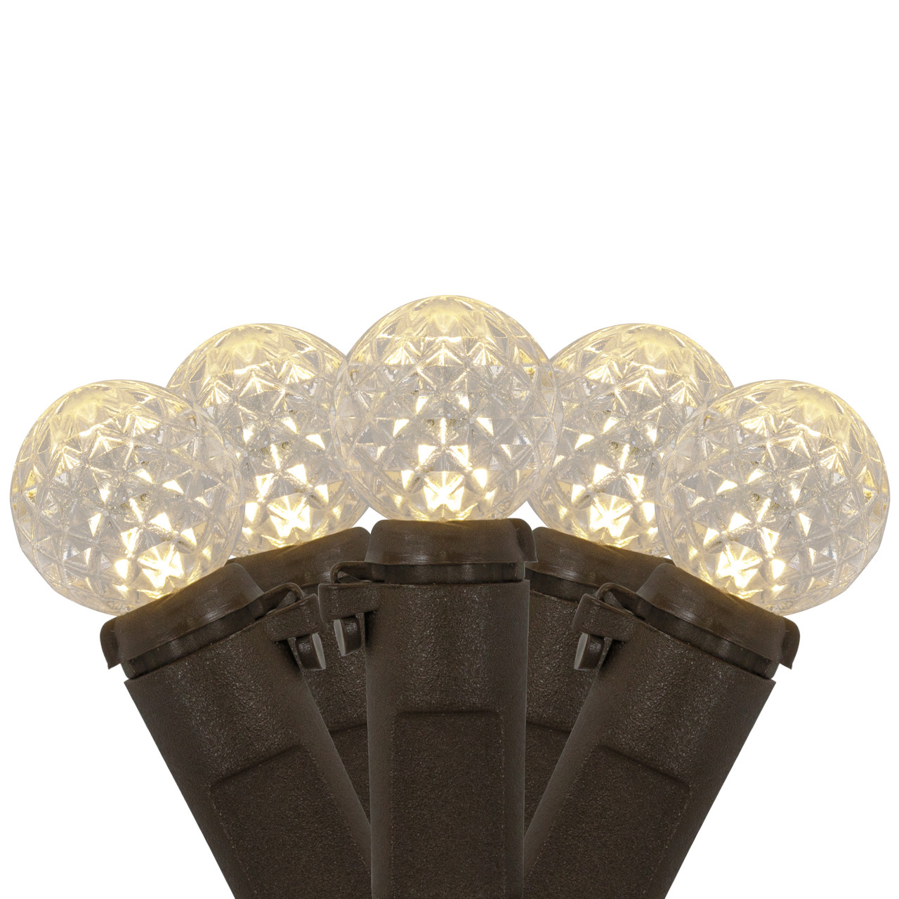 LED G12 Berry Christmas Lights - Warm White - 16' Brown Wire - 50 ct