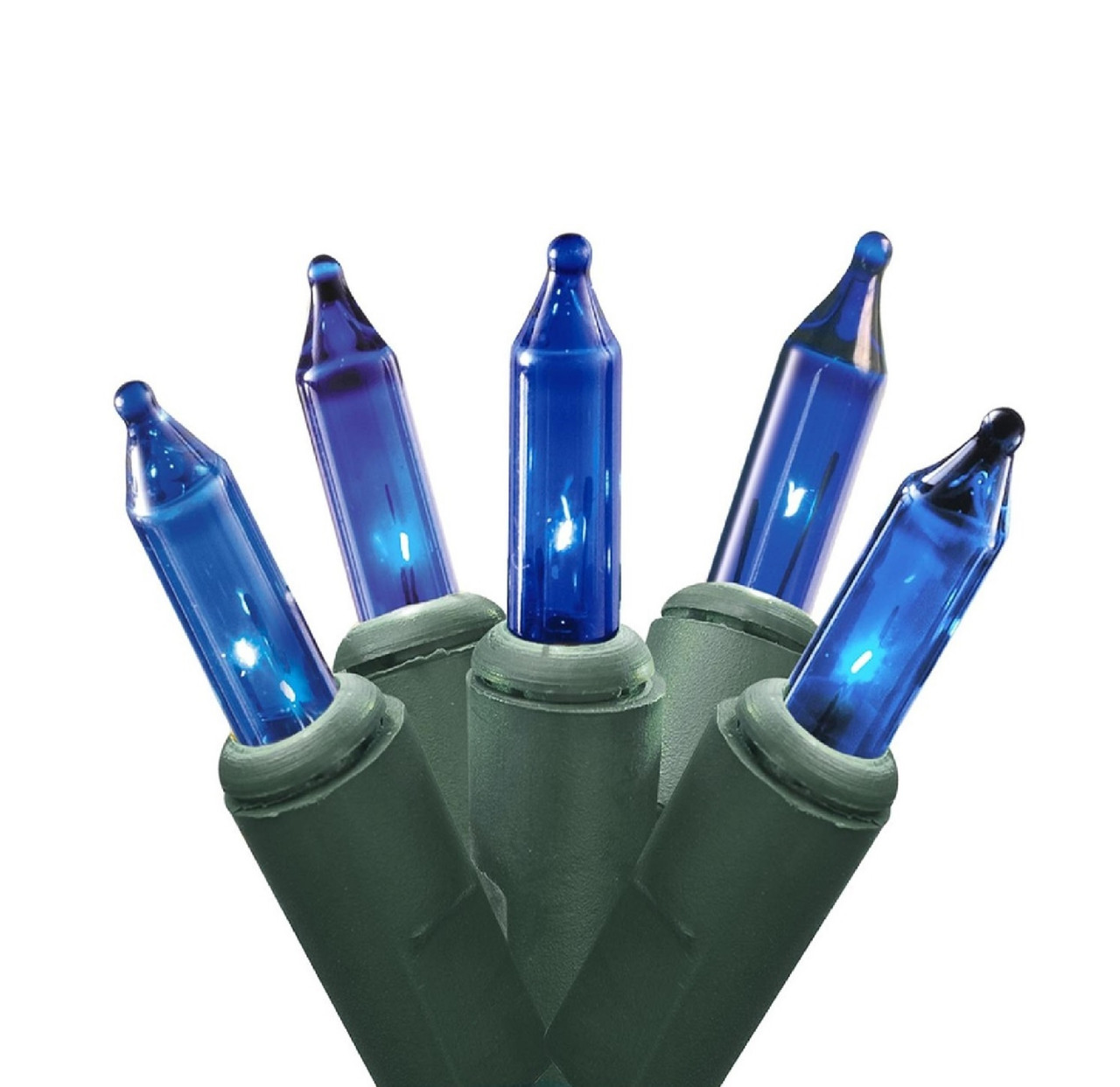 4' x 6' Blue Mini Net Style Christmas Lights, Green Wire