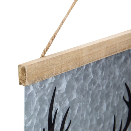 16�� Merry Christmas Reindeer Galvanized Sheet Metal Hanging Wall Sign