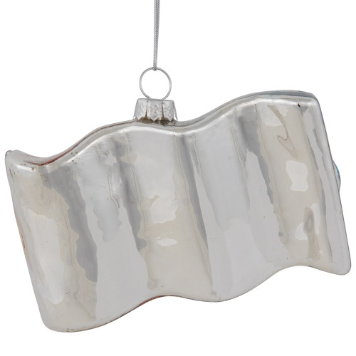 4" American Flag Glass Christmas Ornament