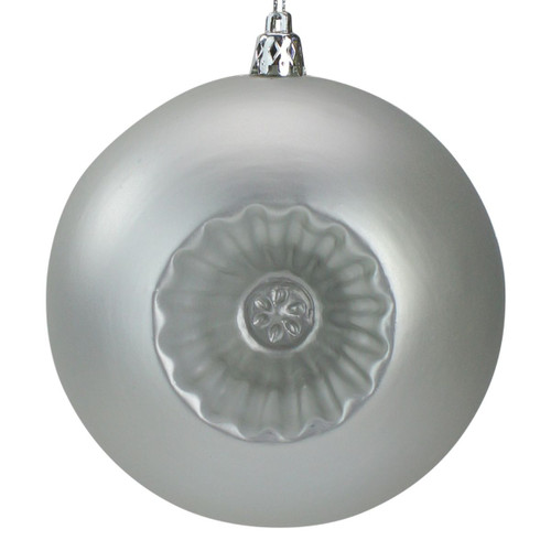 6ct Silver Shatterproof Matte Retro Reflector Christmas Ball Ornaments 4" (100mm)