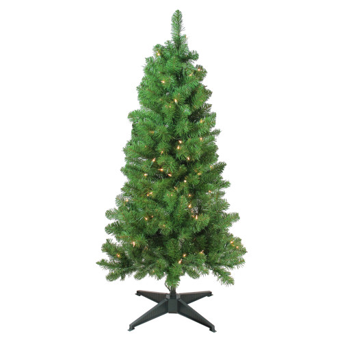 Pre-Lit Slim Noble Fir Artificial Christmas Tree - 4' - Clear Lights