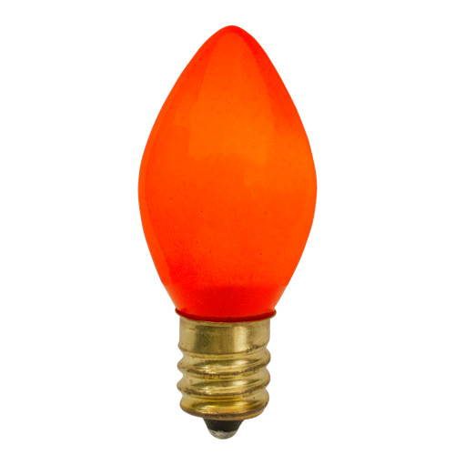 Set of 4 Orange Opaque C7 Christmas Replacement Bulbs - 2"