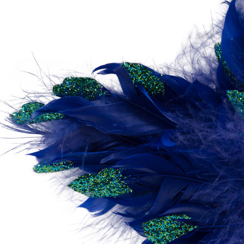 Glittery Star Shaped Christmas Ornament - 9" - Blue