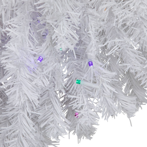 Pre-Lit White Pine Battery Operated Christmas Wreath - 36" - Multicolor LED Lights