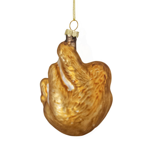 4" Gold Sloth with Bamboo Glass Christmas Ornament