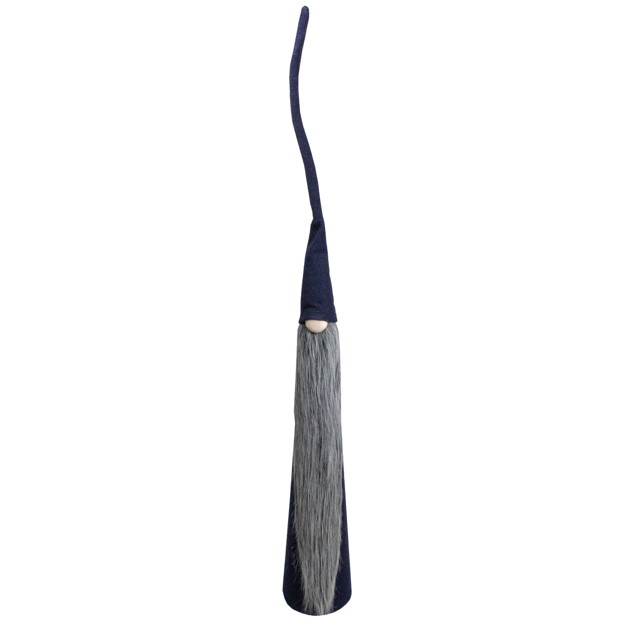 Tall Cone Gnome with Long Beard Christmas Figure - 32" - Navy Blue and Gray