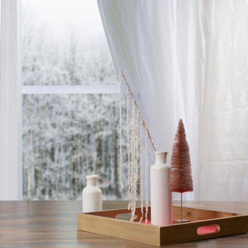 Artificial Beaded Weeping Twig Christmas Spray - 25" - Cream