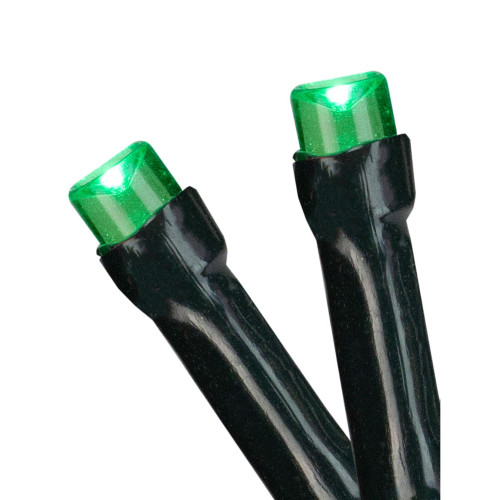 Battery Operated LED Christmas Lights - Green - 9.5' Green Wire - 20ct