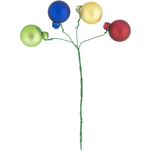 6.75" Multicolor Shatterproof Ball Ornament Christmas Pick