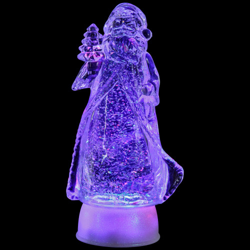 LED Lighted Color Changing Acrylic Santa Claus Christmas Decoration - 10"