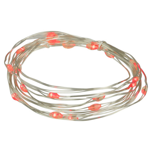 20-Count Red LED Micro Fairy Christmas Lights - 6ft, Copper Wire