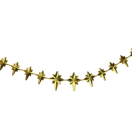 9' x 1" Shiny Gold Star of Bethlehem Beaded Artificial Christmas Garland - Unlit