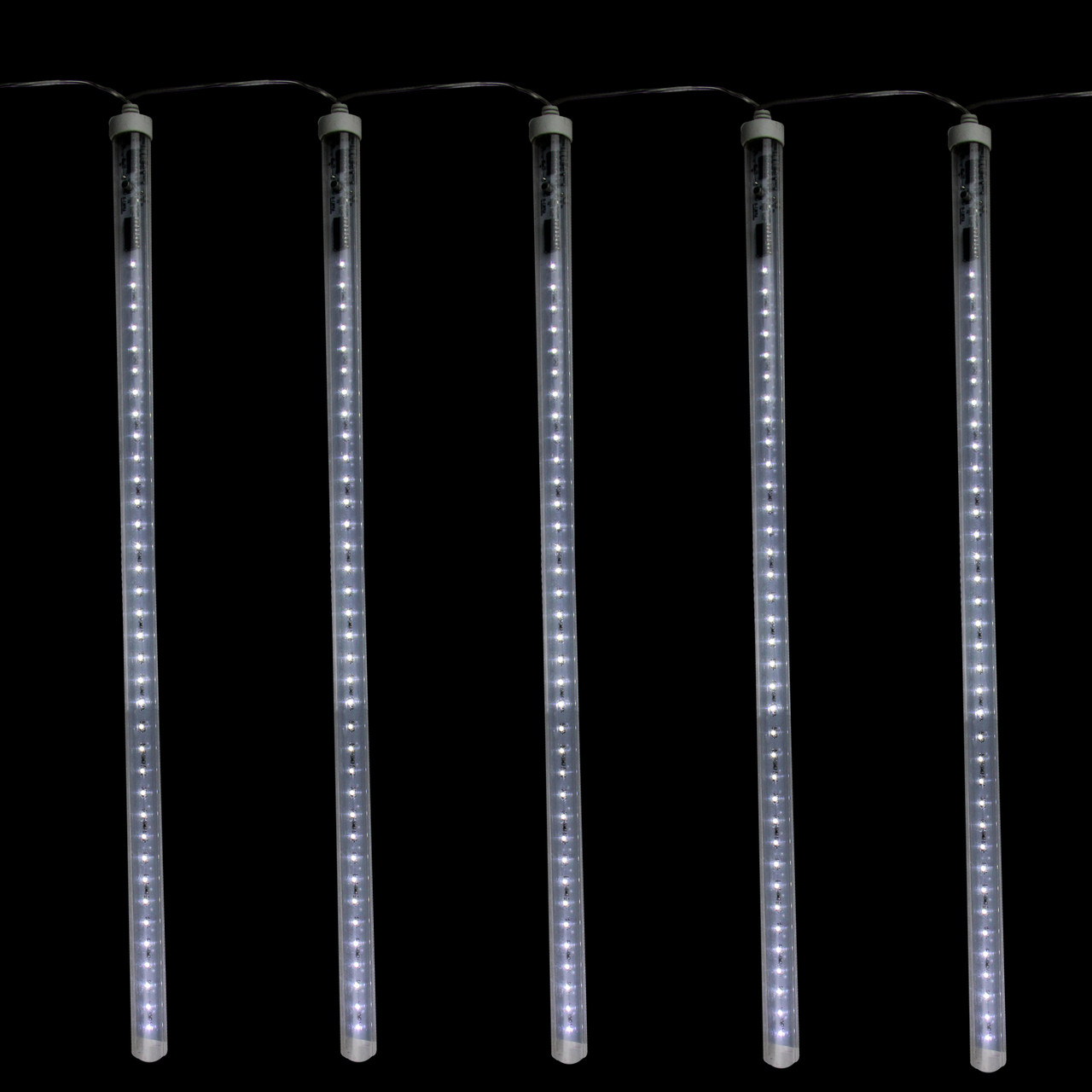 5-Piece Dripping Icicle Snowfall Christmas Light Tubes - 13.25 ft Clear Wire