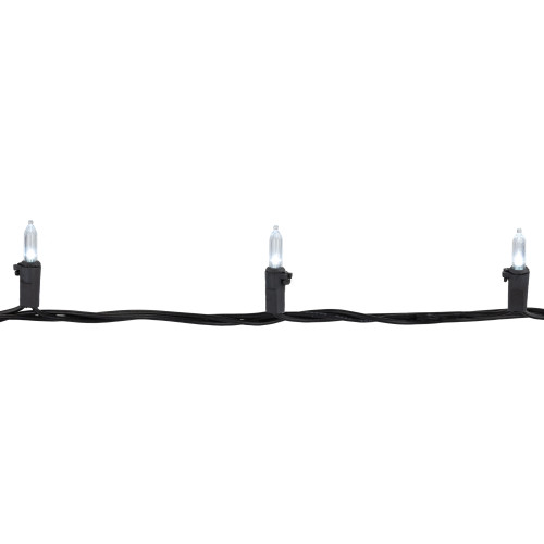 100-Count Pure White LED Mini Christmas Lights, 33 ft, Black Wire