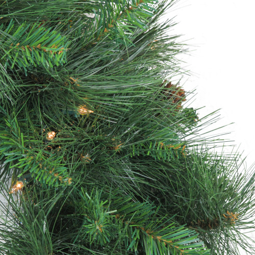 Pre-Lit White Valley Pine Artificial Christmas Garland - 9' x 14" - Clear Lights