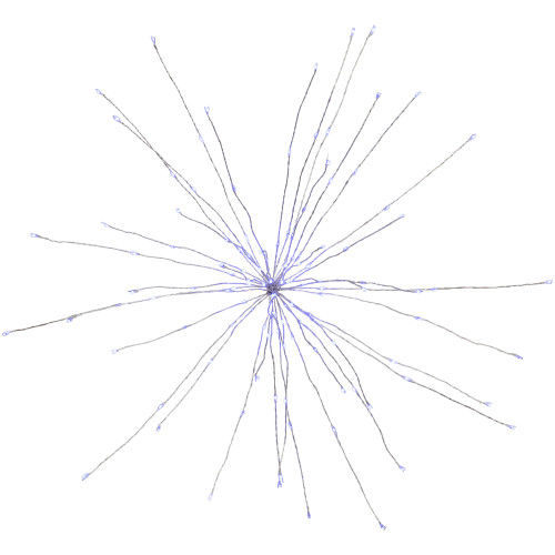20" LED Lighted Firework Silver Branch Christmas Decoration - Blue Lights