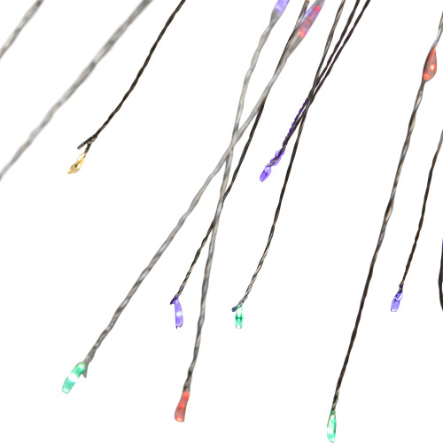 20" LED Lighted Firework Silver Branch Christmas Decoration - Multi-Color Lights