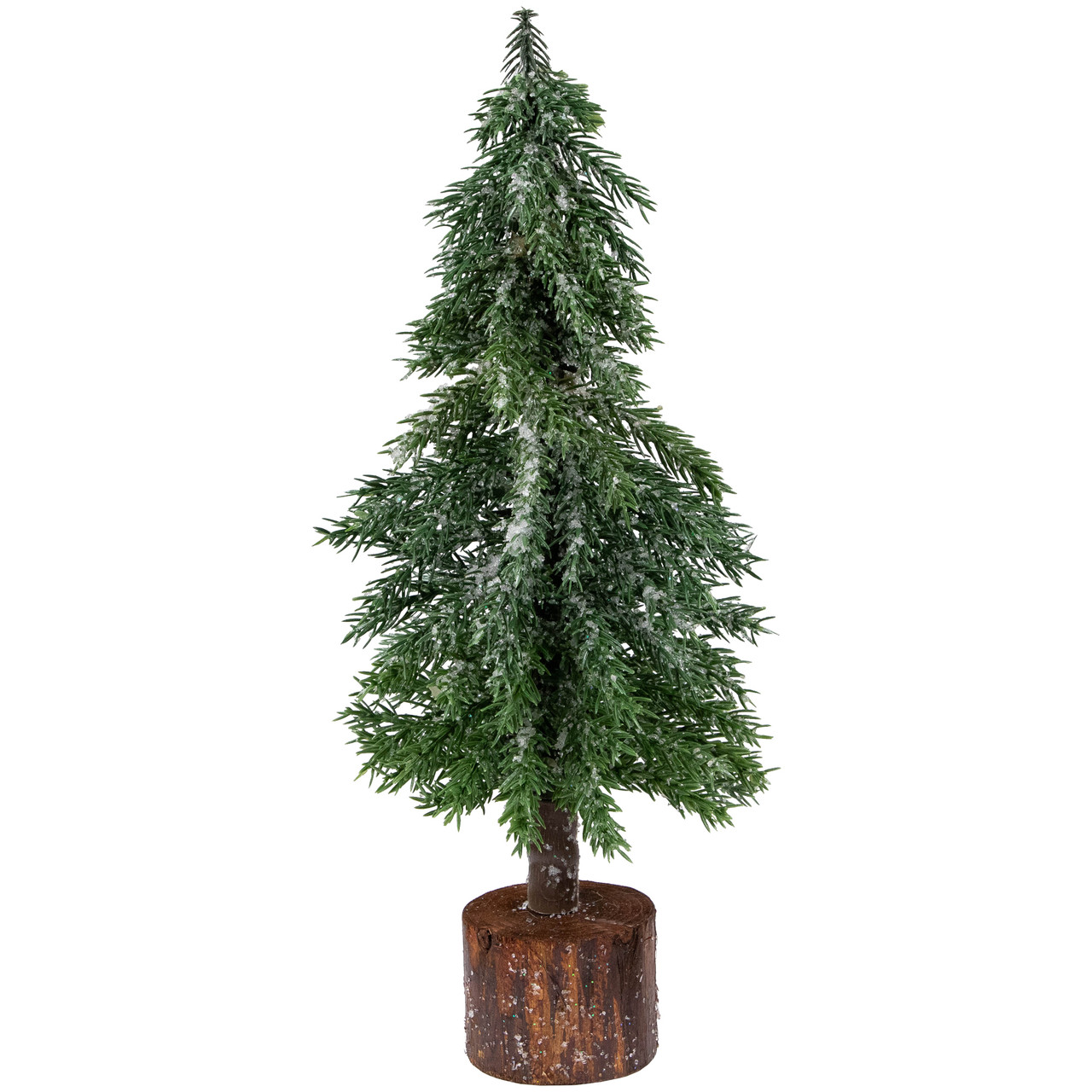 Frosted Icy Pine Tree with Jute Base Christmas Tree - 14" - Unlit