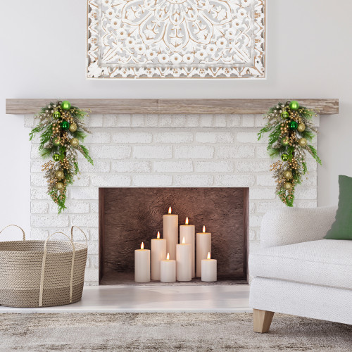 Ball Ornaments and Berries Glittered Artificial Christmas Swag - 25"