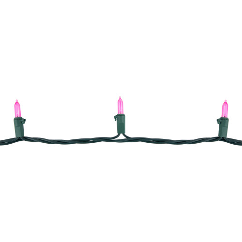 100ct Pink LED Mini Christmas Lights, 33ft Green Wire