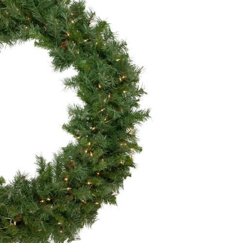 Pre-Lit Black River Pine Artificial Christmas Wreath, 48-Inch, Clear Lights