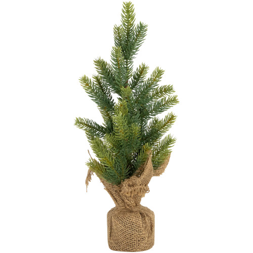 Mini Christmas Pine Artificial Christmas Trees with Burlap Base - 18" - Set of 3