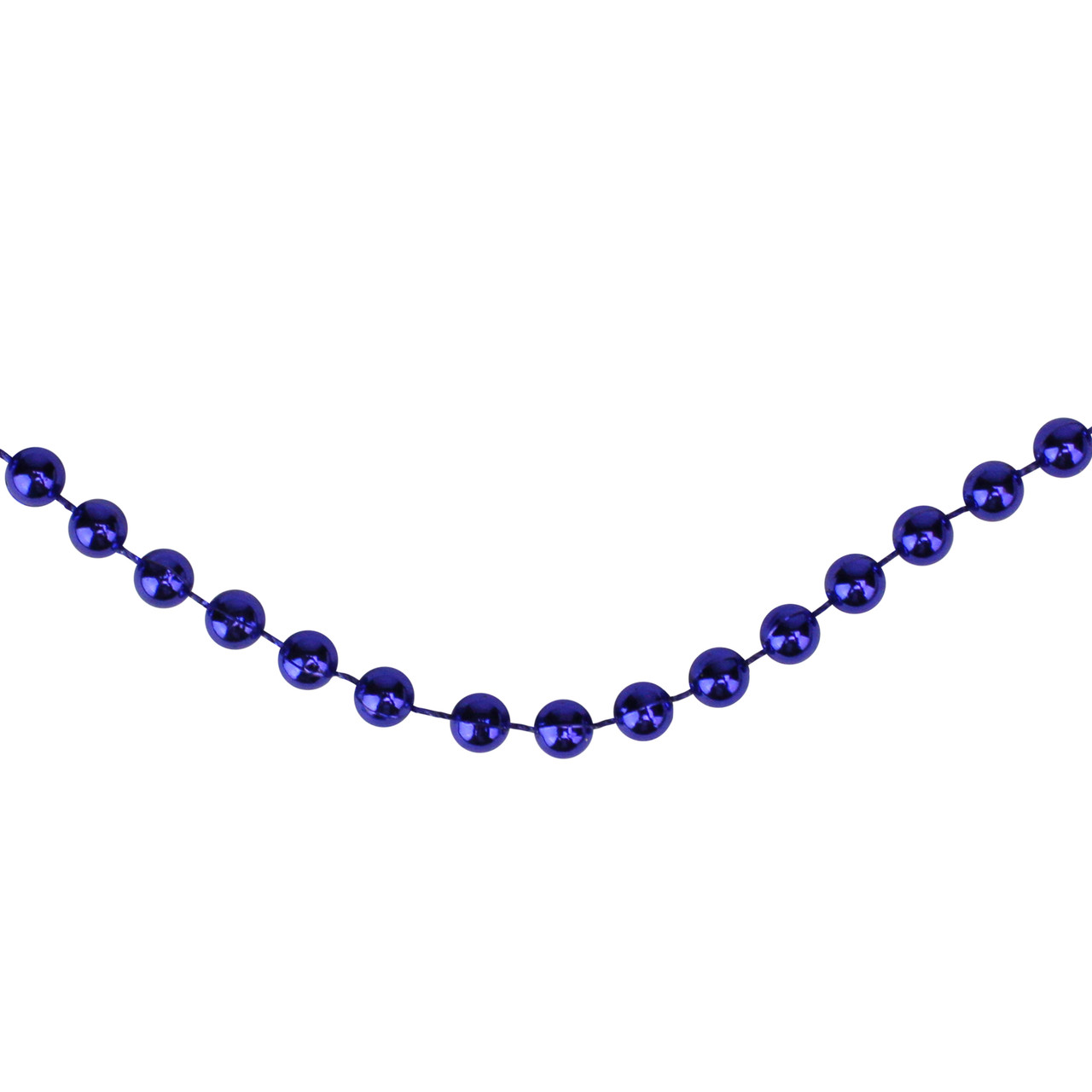 15' x 0.25" Shiny Sapphire Blue Beaded Artificial Christmas Garland - Unlit