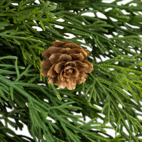 Real Touch?? Cedar Artificial Christmas Wreath with Pinecones   - 24" - Unlit