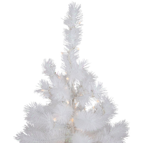3' Pre-Lit White Alaskan Pine Artificial Christmas Tree, Warm White LED Lights
