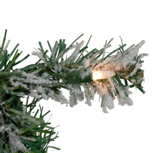 Pre-lit Flocked Victoria Pine Artificial Christmas Garland - 9' x 8" - Clear Lights