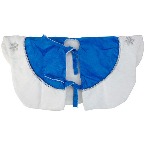 45.5" Blue and White Ford Scalloped Christmas Tree Skirt
