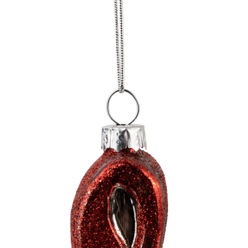 4.25" Red Treble Clef Glass Christmas Ornament