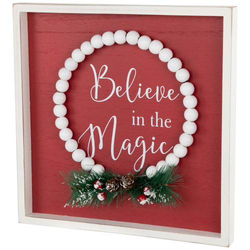 "Believe in the Magic" Framed Christmas Wall Sign - 9.75"