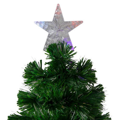 4' Pre-Lit Color Changing Fiber Optic Artificial Christmas Tree with Snowflakes
