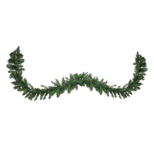 Pre-Lit Buffalo Fir Commercial Christmas Garland - 25' x 17" - Clear Lights
