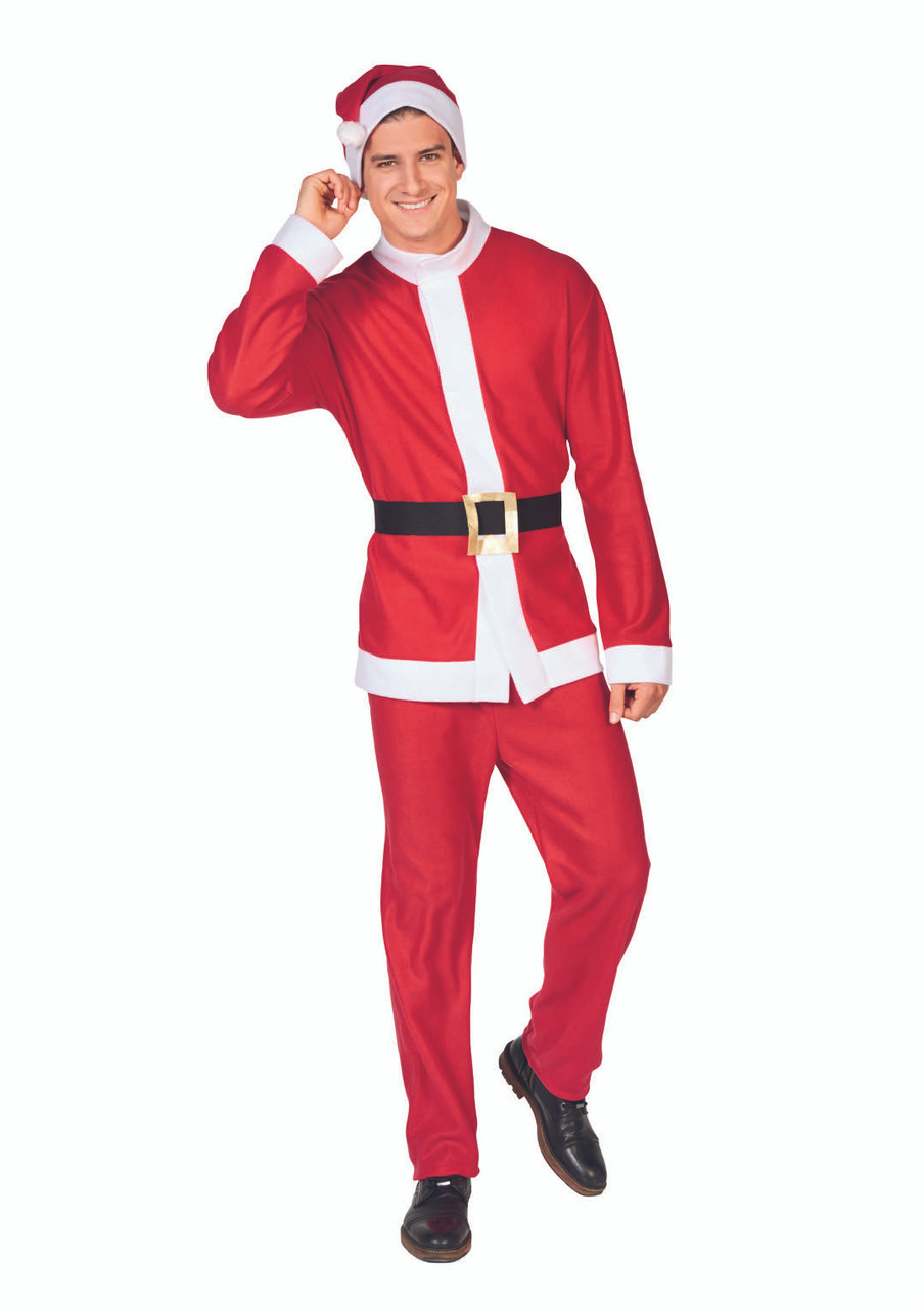 Men's White and Red Santa Claus Christmas Costume Set - Standard Size